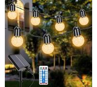 Aogled Guirnaldas Luces Exterior Solar,G40 Guirnaldas Luminosas de Exterior con 15.5M/25 Bombillas,Blanco Cálido 2700K Guirnaldas Solar con Control Remoto para Decoración Interior/Exterior