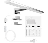 Aogled Lámpara de Espejo Baño 40cm con Interruptor,10W Apliques Espejo de Baño Blanco Neutro con 4000K＆820LM a Prueba de Agua,230V Luz para Espejo de Clase II