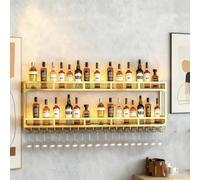 Aogley Botellero de Pared con portavasos, Estante de Botellas de Pared Industrial, Botellero De Metal Moderno Montado En La Pared para Hogar, Cocina, Sala De Estar(100 * 25 * 54cm)