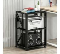 Aogley Mueble Equipo HiFi Estante, Soporte Altavoz con Ruedas giratorias 360°, Estantes For Amplificadores De Parlantes para Consolas de Juegos Entreten(Style 3)