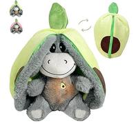 Aohcae Burro de peluche respirable, ayuda a dormir para bebés con música y 4 modos de tranquilidad, peluche con respiración para el nacimiento del bebé recién nacido