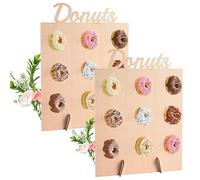 Aohcae Soporte Donuts Madera, 9 Orificios Stand Donuts Expositor Donuts Panel para Donuts Donut Wall Cuelga Donuts se Puede Utilizar para el Hogar, Fiesta, Boda