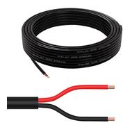 AOHEWEI 2 × 1,0 mm² Cable redondo gemelo de 2 núcleos Cable eléctrico de cobre de 2 conductores 5V 12V 24V 60V, cable para barco automotriz rojo/negro de pared delgada 5/10/20/50 metros