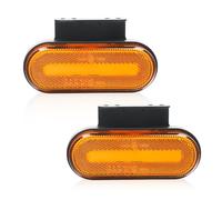 AOHEWEI 2 x Luces laterales LED ámbar para remolques, 12V/24V Luces de posición delanteras, homologadas ECE R91 R10 Para autocaravanas, furgonetas, barcos, camiones y caravanas