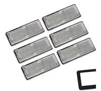 AOHEWEI 6 x Reflectores Autoadhesivos Rectangular Blanco Seguridad Reflectante Trasero para Postes de Puerta Valla Remolque Caravana Aprobación ECE