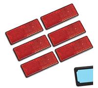 AOHEWEI 6 x Reflectores Autoadhesivos Rectangular Rojo Seguridad Reflectante Trasero para Postes de Puerta Valla Remolque Caravana Aprobación ECE