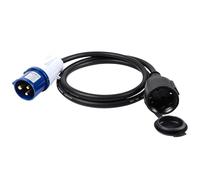 AOHEWEI Cable Adaptador CEE 1,5M, Acoplamiento Schuko a Enchufe CEE y Contacto de Tierra H07RN-F 3G2,5mm² 230V/16A Alimentación IP44 A Prueba de Salpicaduras para Camping Caravana Barco y Autocaravana