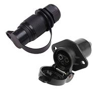 AOHEWEI Enchufe y Zócalo de Remolque 3 Pines 12V Conectore de Luces de Camión 3 Vías Hembra y Macho para Remolque Caravana Semi y Otro Vehículo Comercial