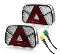 AOHEWEI Kit de luces traseras para remolque 12V / 24V Señal de giro/Freno/Marcha atrás/Niebla/Luz reflectora con 2 piezas 30 cm de largo Cable de 6 núcleos para camión Caravana Tractor