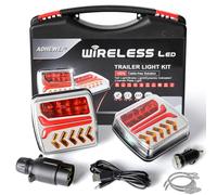 AOHEWEI Luces traseras inalámbricas para remolque LED Luces traseras magnéticas para camión Sin cable 12V Aprobado por ECE con enchufe de 7 pines para remolque, caravana o camión