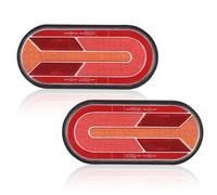 AOHEWEI Luces traseras LED para remolque de 12/24 V, 2 impermeable lámpara de posición de freno, reflector de luz de señal de giro dinámica para RV, caravana, tractor, camión, furgoneta