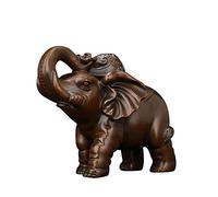 AOHMG Elefante de Bronce Esculturas para Decoración del Hogar, Afortunado de la Riqueza Estatuilla Coleccionable Artesanias Adornos Animales Estatuas, Regalo Comercial de la Oficina,Brown B