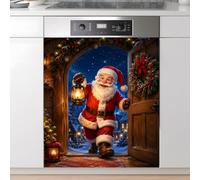 AOHMPT Adhesivo magnético para lavavajillas: panel decorativo para decoración de cocina, 58,4 x 66 cm, decoración de electrodomésticos, decoración de paneles (Santa)