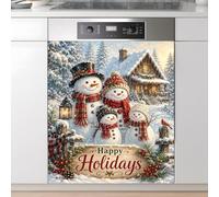 AOHMPT Adhesivo magnético para lavavajillas: panel decorativo para decoración de cocina, 58,4 x 66 cm, decoración de electrodomésticos, decoración de paneles (muñeco de nieve)