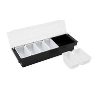 Aohuada Caja de condimentos con tapa,contenedor de almacenamiento de condimento Bar titular de condimentos dispensador de frutas Soporte de condimento, dispensador de condimentos de plástico., 436FFB