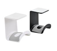Aohyue 2 Pieza Soporte Auriculares, Gancho Sujeta Colgador Auricular Debajo Escritorio Mesa, Universal Soporte Auriculares, para Todo Tipo de Auriculares y Cascos para Juegos, en Blanco y Negro