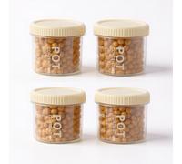 Aohyue 4 Piezas Botes Hermeticos Cocina, 600ml Bote Hermetico con Tapa, Bote de Plástico Transparente Apilable, Botes Cocina Almacenaje Reutilizable, Adecuados para Almacenar Avena, Granos y Harina