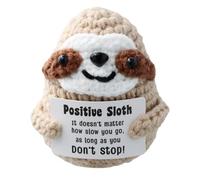 Aohyue Motivador Regalo Tejido, Perezoso de Ganchillo Positivo Inspirador, Regalo de Apoyo Emocional, Inspirador Muñeco Tejido a Mano, para Familiares Colega Amigos Parejas Niños