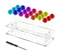 Aohyue Soporte Piruletas Soporte Cake Pops 2 Tier, 21 Agujeros Soporte para Cake Pops de Acrílico con 100 Palitos de Piruleta, Expositor de Cake Pop para Bodas Baby Showers Fiestas de Cumpleaños