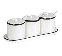 AOICXB Dispensador de azucarero, tarro condimentos, especias cerámica color sólido 250ml(White1,3 Set)