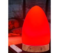 Aoife Lámpara de luz nocturna roja para dormir, lámpara de escritorio roja con longitud de onda de 670 nm, multicolor y opciones de brillo, control remoto, carga USB, diseño elegante