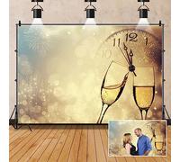 Aoihrraan 1,5x1m Feliz Nuevo Año 2026 Fotografía Telón de Fondo Cuenta Regresiva Reloj Champaña Fuegos Artificiales Oro Bokeh Halos Fondo Nuevo Año Navidad Familia Celebrar Fiesta Retrato Foto Apoyo
