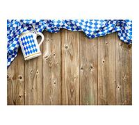 Aoihrraan 1,5x1m Oktoberfest Fondo Rústico Madera Tablero Blanco Azul A Cuadros Paño Taza Fotografía Fondo Bávaro Cerveza Festival Fiesta Mesa Decoración Bandera Retrato Foto Estudio Accesorios