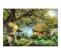Aoihrraan 1,5x1m Primavera Encantado Bosque Fondo Mágico Árbol Casa Flor Fantasía País de Las Maravillas Mundo Fotografía Fondo Bebé Ducha Niños Cumpleaños Fiesta Niñas Niños Retrato Foto Prop