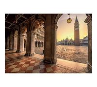 Aoihrraan 1,5x1m Venecia Ciudad Paisaje Telón Fondo Plaza San Marcos Italia Famoso Paisaje Puesta Sol Fondo Fotografía Viaje Días Festivos Vacaciones Niña Niño Adulto Retrato Estudio Fotos Vinilo