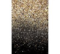 Aoihrraan 1,8x2,7m Negro y Dorado Brillo Fotografía Fondo Dorado Brillante Lentejuela Puntos Resumen Estrellado Cielo Fondo Navidad Nuevo Año Familia Fiesta Festival Celebrar Retrato Foto Accesorios