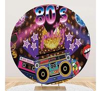 Aoihrraan 150cm Diámetro Años 80 Fiesta Redondo Fotografia Telón De Fondo Neón Años Ochenta Roca Música Disco Retro Hip Hop Estilo Sfondo Nosotros Amor Los Años 80 Fiesta Cumpleaños Retrato Foto