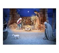 Aoihrraan 2,2x1,5m Belén Fondo Shabby Pesebre Nacimiento de Jesús Vista Nocturna Fotografía Fondo Cristiano Religioso Biblia Historia Iglesia Eventos Decoración Banner Retrato Foto Estudio Props