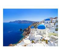 Aoihrraan 2,2x1,5m Grecia Isla Telón De Fondo Santorini Oia Pueblo Blanca Arquitectura Paisaje Marino Egeo Naturaleza Paisaje Fondo Fotografía Boda Ducha Amante Viajes Adulto Retrato Fotográfico