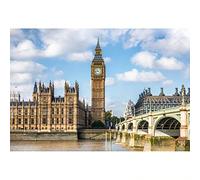 Aoihrraan 2,2x1,5m Londres Big Ben Telón De Fondo Elizabeth Reloj Torre Famosa Inglaterra Símbolo Westminster Puente Cielo Despejado Nube Río Fondo Fotografía Viaje Vacaciones Boda Amante Retrato Foto