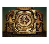 Aoihrraan 2,2x1,5m Telón de Fondo Vintage Steampunk Reloj Nostálgico Reloj de Engranaje de Metal Antiguo Instrumento Industrial Oxidado Fondo de Fotografía Adulto Hombre Niños Nostalgia Foto Prop