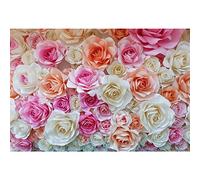 Aoihrraan 2,7x1,8m Fondo de Rosas Florecientes Flores de Papel Románticas Fondo de Fotografía Floral para Recepción de Boda Despedida de Soltera Día de San Valentín Amantes Adultos Retrato Foto Prop