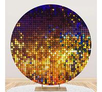 Aoihrraan 200cm Diámetro Oro Y Azul Brillar Redondo Fotografia Telón De Fondo Arcoíris Brillante Lentejuelas Brillantina Muro Sfondo Cumpleaños Bébé Douche Nupcial Boda Fiesta Niño Porträt Fotostudio