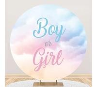 Aoihrraan 220cm Diámetro Ensueño Niño O Niña Redondo Fotografia Telón De Fondo Rosa Y Azul Nube Sfondo Género Revelan ¿Qué Será Bebé Ser Fiesta Baby Shower Ella O Él Niños Retrato Estudio Foto