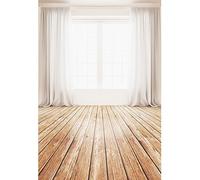 Aoihrraan 2x3m Francés Ventana Fondo Vivir Habitación Blanco Ventanas Cortinas Rústico Madera Piso Interior Fotografía Fondo Bebé Ducha Boda Brotes Decoración Arte Retrato Foto Estudio Accesorios