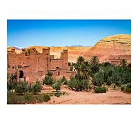 Aoihrraan 3,5x2,5m Paisaje Desierto Telón De Fondo Desolado Ver Arbusto Planta Árbol Montaña Cielo Azul Marruecos Pueblo Naturaleza Escena Fondo Fotografía Viajes Vacaciones Adulto Retrato Foto Vinilo