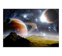 Aoihrraan 3x2,5m Espacio Planeta Fondo Galaxia Estrellado Cielo Celeste Noche Vista fotografía Fondo Universo Viajes Tema Fiesta Habitación Papel Pintado Decoración Bebé Ducha Boda Foto Prop