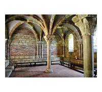 Aoihrraan 3x2,5m Museo de la Abadía Telón de Fondo Vintage Antiguo Edificio Interior Pilar de Piedra Pared de Ladrillo Suelo Fotografía Fondo Historia Cultura Arqueología Adultos Retrato Foto Props