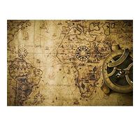 Aoihrraan 3x2m Antiguo Mundo Mapa Fondo Vintage Brújula Mundo Viajes Náutico Tema Fotografía Fondo Sala de Estar Habitación Papel Tapiz Película Brotes Personal Nostalgia Retrato Foto Accesorios