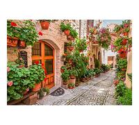 Aoihrraan 3x2m Italia Ciudad Estrecho Callejón Fondo Italiano Adoquín Calle Primavera Flor Medieval Pueblo Fotografía Fondo Niños Adulto Retrato Amante Boda Fiesta Decoración Foto Accesorios