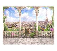Aoihrraan 3x2m Telón de Fondo de Cuento de Hadas de ensueño París Torre Eiffel Paisaje de la Ciudad Fondo de fotografía de Boda Despedida de Soltera Día de San Valentín Amantes Foto Prop NBK00109
