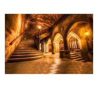 Aoihrraan 4,5x3m Retro Castillo Interior Telón De Fondo Vintage Arco Columnas Antiguo Escalera Europeo Dorado Iglesia Fondo Fotografía Viajes Vacaciones Cumpleaños Boda Amante Retrato Estudio Foto