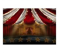 Aoihrraan 4,5x3m Rojo Cortina Escenario Fotografía Fondo Circo Teatro Brillo Raya Carpas Halloween Carnaval Fondo Niños Cumpleaños Fiesta Decoración Niñas Niños Arte Retrato Foto Estudio Accesorios