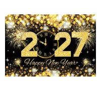 Aoihrraan Año Nuevo Purpurina Fondo 2,2x1,5m Fuegos Artificiales Fotografía | Reloj de Cuenta Atrás Bokeh Accesorios Fotográficos, Impresión NíTida Y Viva, Para Días Festivos Navidad Familia Aniversario