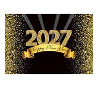 Aoihrraan Purpurina Confeti Año Nuevo Fondo 4,5x3m 2027 Cielo Fotografía | Purpurina Luz de lentejuelas Accesorios Fotográficos, Impresión Nítida Y Viva, Para Navidad Vacaciones Cake Smash Nochevieja