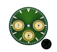 AOIMBNQC 1/6 Piezas Reloj cronógrafo VK63 for Hombre, Esfera de 29 mm, Verde luminiscente, Compatible con Movimiento Cuarzo y Accesorios(29)